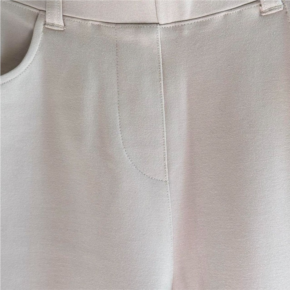 Quince Ecru Ponte Pants - Straight Leg - Faux Pockets - M Regular - Picture 6 of 7